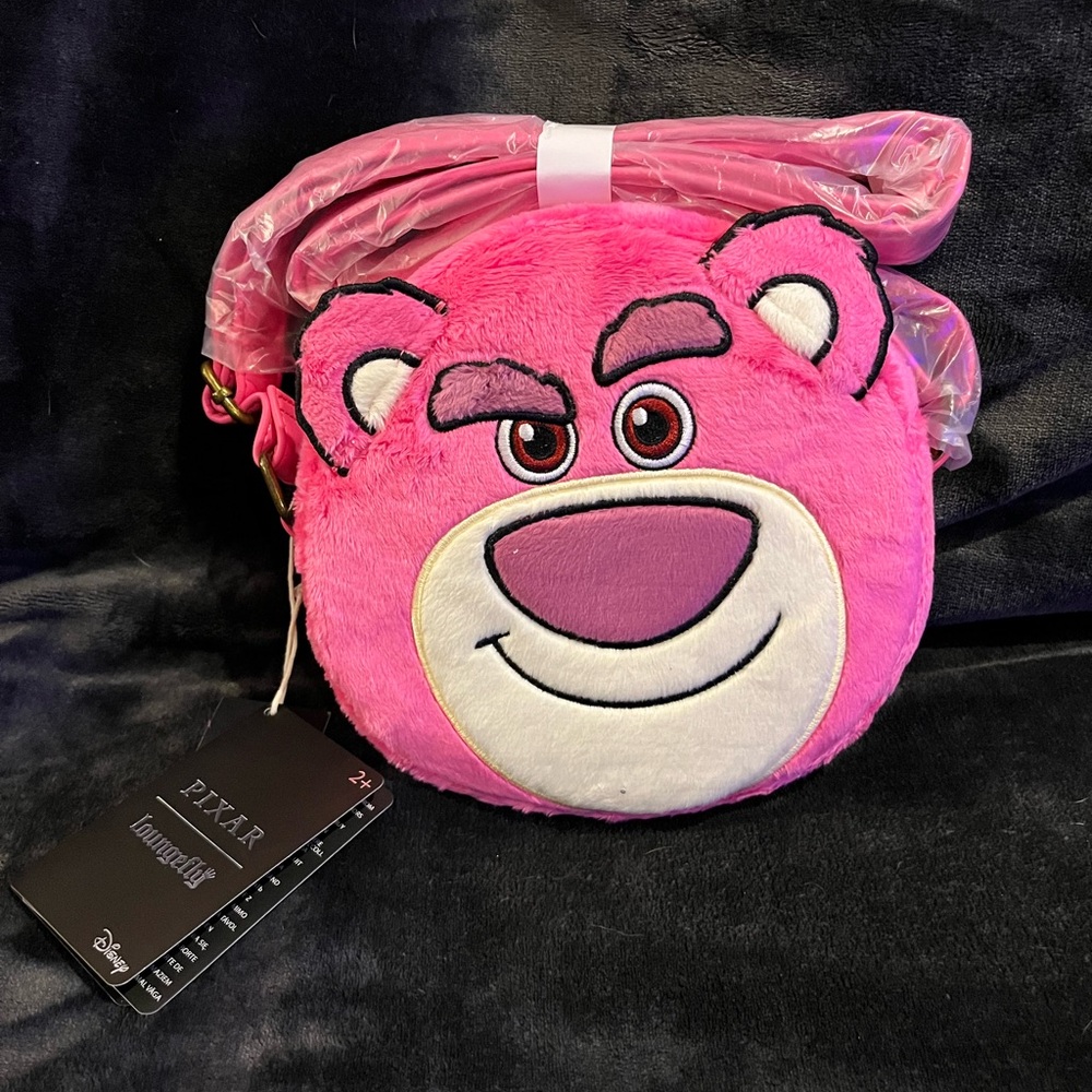 Loungefly Toy Story 3 Lotso Fuzzy Crossbody Bag - NWT Disney